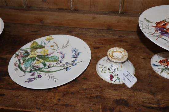 A Victorian Staffordshire botanical dessert service